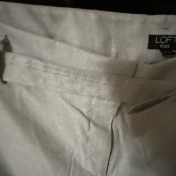 Loft Plus 24W Grey Linen Blend Tie Waist Pants - Picture 3 of 9